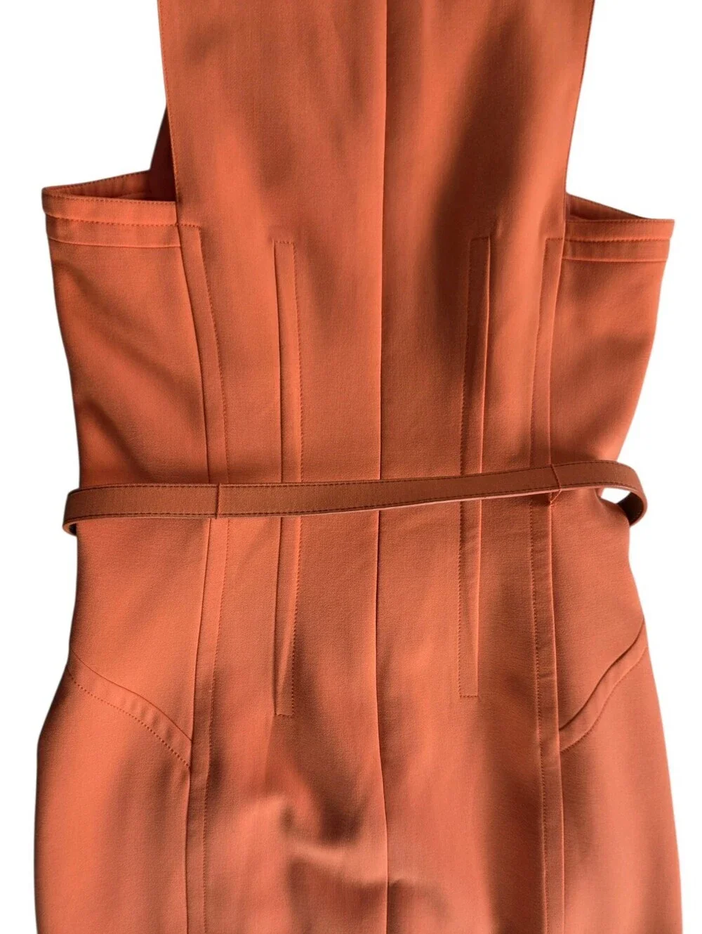 Per Se Coral Button-Front Belted Dress 4